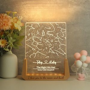 Veilleuse carte des étoiles le jour de votre naissance, cadeau d'anniversaire personnalisé, cadeau d'anniversaire 1er 2e 3e 13e 16e 18e 21e - Veilleuse pour enfants