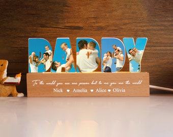 Personalized Photo Collage LED Night Light, Father's Day Gift