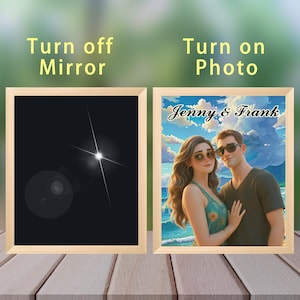 Custom Pixar Style Cartoon Portrait，Art Frame Light, The Collision of Light and Art, Light Box, LED Light,  Light Painting，Mirror Frame