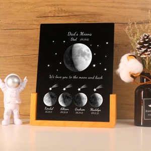 Custom Moon Phase Plaque,The Day You Became My Dad ,  Father&#39;s Day Gift, Personalized Gifts for Dad, Father Daughter Gifts , Birth Moon