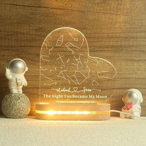 Mapa estelar personalizado por fecha, luz nocturna con mapa estelar, mapa de constelaciones personalizado, regalo de compromiso, regalo de mapa estelar, regalos para pareja, regalo para él