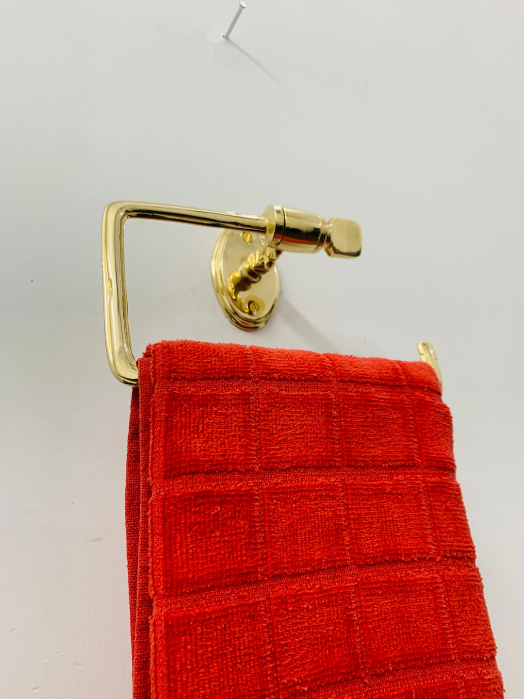 Solid Brass Towel Holder for Bathroom Handmade Towel Hanger Etsy