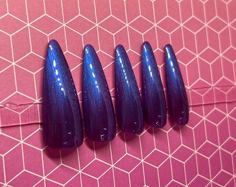 Purple Pearl Gel Press On Nails - Square, Squoval, Coffin, Stiletto, Almond, Round