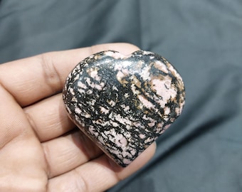 Polished Rhodonite Heart – Love Stone, Heart Chakra Crystal