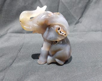 Achat Elefant schnitzen, selbststehende Wohnkultur