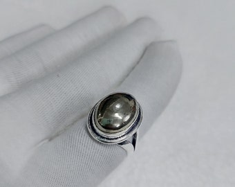Amazing  AAA+ Quality  Natural Pyrite Adjustable Ring In Brass Silver Plated Gift For Her