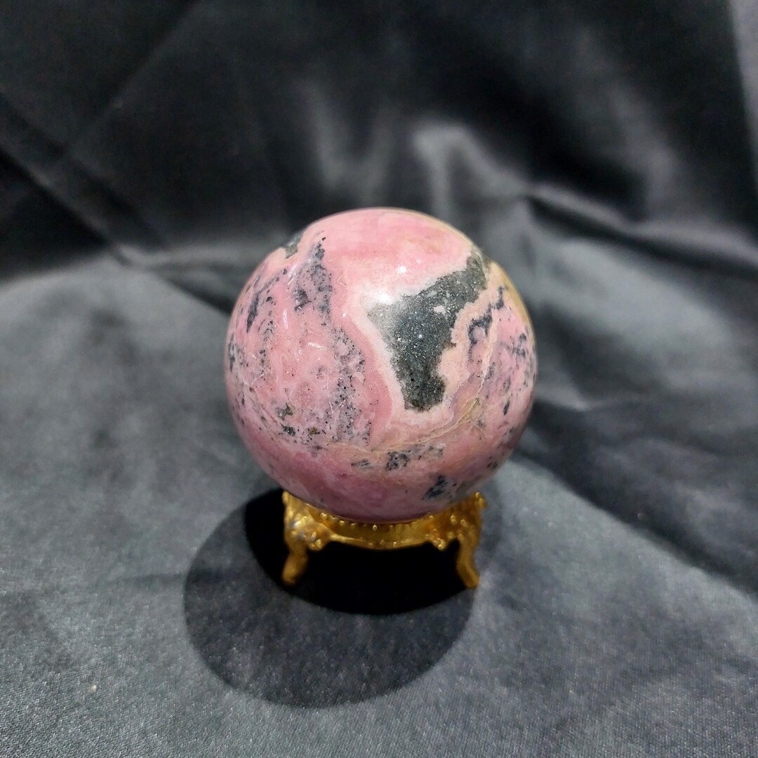 Peruvian Rhodonite Ball -natural Peruvian Rhodonite Sphere - Etsy