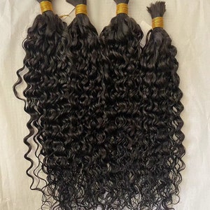 Loose Curly Human Braiding Hair No Weft Extension Microloc Extensions Human  Hair Bulk Hair Braids For Women Brazilian Curly Hair