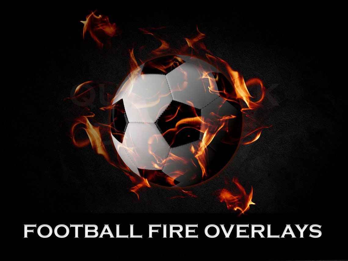 5 Soccer Balls on Fire Overlays, Soccer Ball on Fire, Fire Soccer Ball
