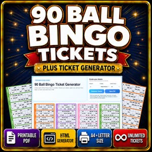 90 ball bingo tickets and generator