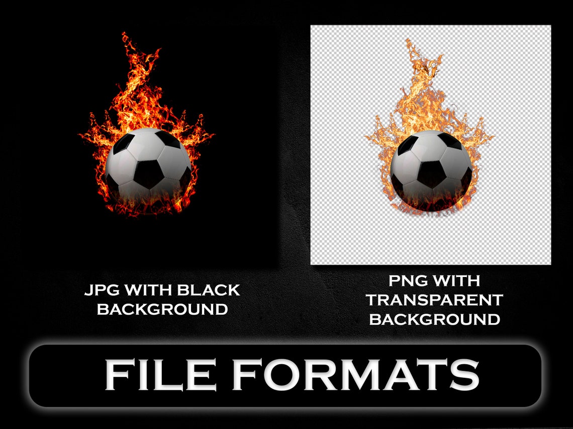 5 Soccer Balls on Fire Overlays Soccer Ball on Fire Fire Etsy