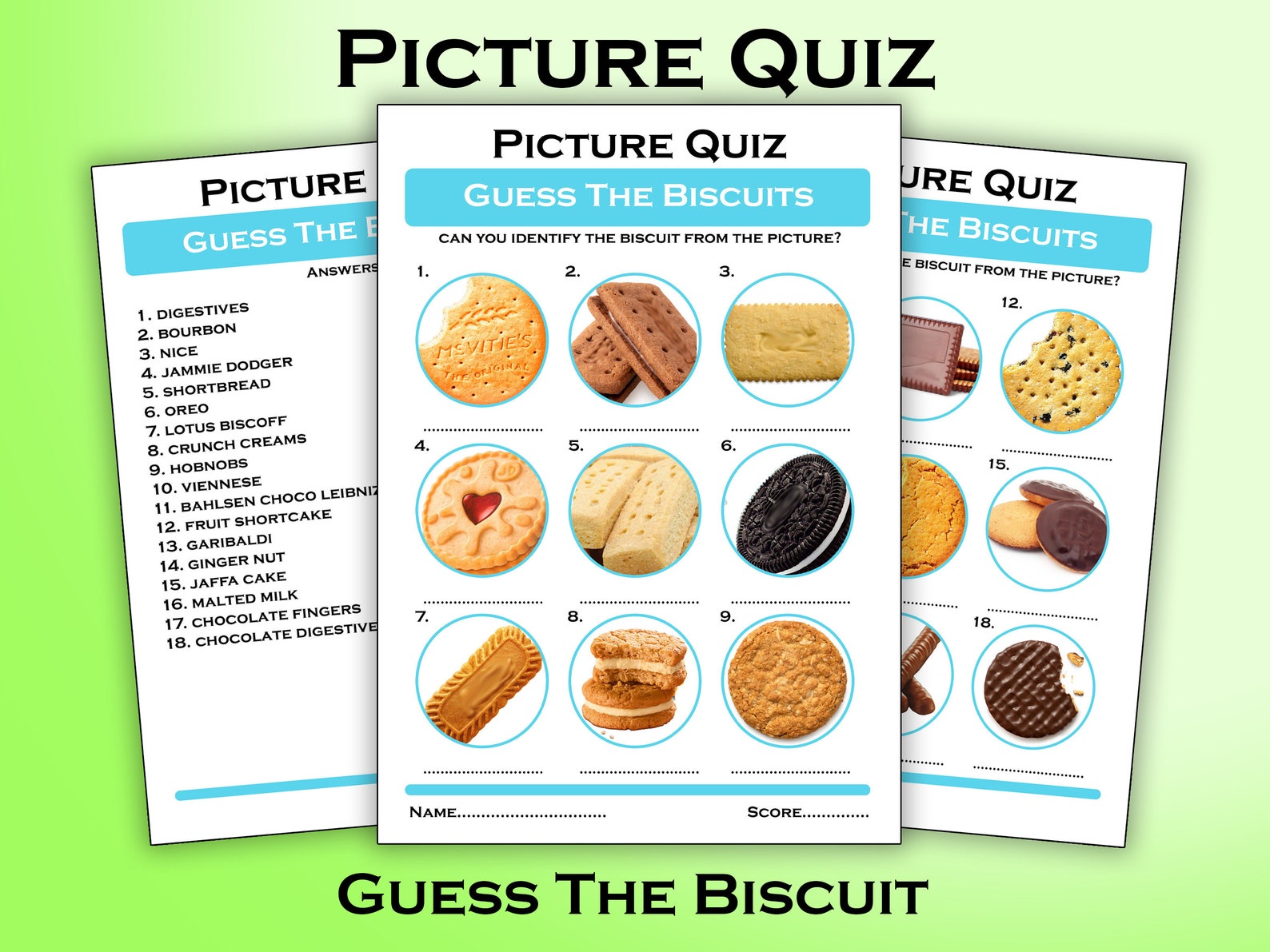 Printable Guess the Biscuit Quiz With Answers Fun Cookie Trivia Game ...