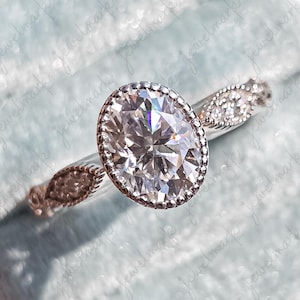 2 CT Oval Cut Moissanit Diamant Ring Oval Cut Verlobungsring 14K Gold Ehering für Frauen Jubiläumsgeschenk für ihren Solitaire Ring