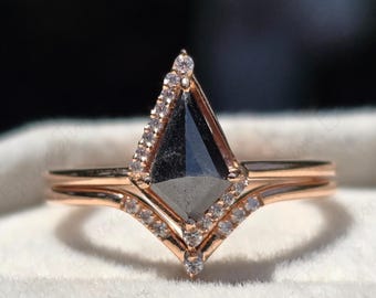 1 Ct Natural Kite Cut Wedding Ring Set Elegant Kite Diamond with side accents Ring Bridesmaid Gift Birthday Gifts for Wife Bridal Ring