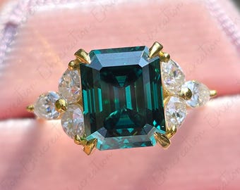 エメラルドカット エメラルド リング　18k刻印あり 楽天市場】エメラルド ダイヤモンド リング 0.1カラット エメラルド