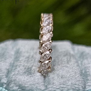 Marquise Eternity Ring Wedding Band Marquise Vintage Ring Marquise Engagement Diamond Ring Eternity Band Minimalist Ring Gift For Her