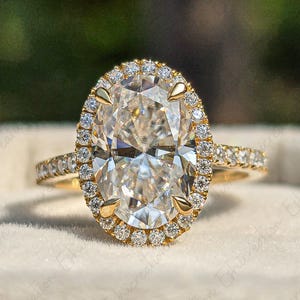 3 Ct Oval Cut Solitaire Engagement Ring Sterling Silver Moissanite Wedding Jewelry 14k Solid Yellow Gold Ring Travel Ring Placeholder Ring