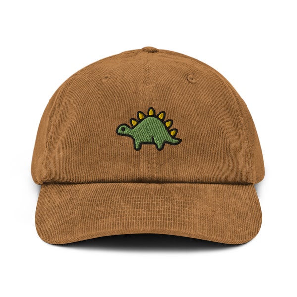 Stegosaurus Dino Cord Mütze, Bestickter Dinosaurier Papa Baseball Cap, Unisex Erwachsene 6 Panel mehrere Farben, Jurassic Dinosaurier Liebhaber Geschenk