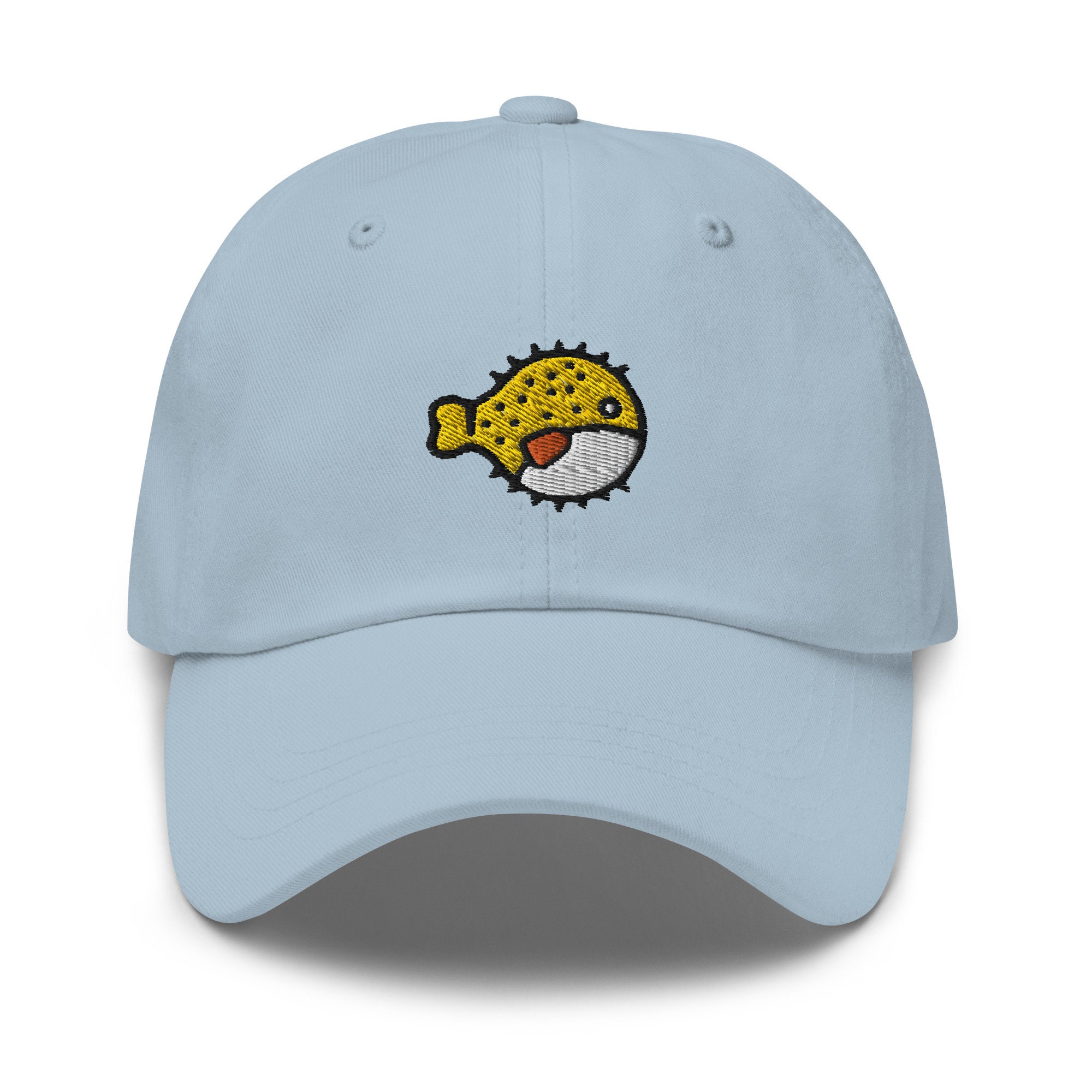 Funny Puffer Fish Dad Hat, Embroidered Sea Creature Baseball Cap