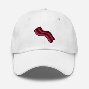 Bacon Dad Hat, Funny Embroidered Hat for Meat Lovers, Breakfast Unisex Adjustable Baseball Dad Cap, BBQ Grill Fathers Day Gift, More Colors