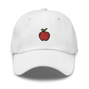 Cappello da papà mela rossa, berretto da baseball con frutta ricamata, unisex regolabile non strutturato 6 pannelli in più colori, simpatico regalo Cottagecore per agricoltore