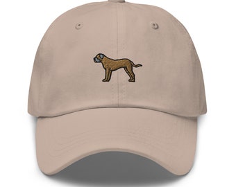 Bullmastiff Dad Hat, Embroidered Mastiff Dog Baseball Cap, Bullmastiff Owner Gift For Dog Lover, Pet Bull Dog Breed Dad Cap Multiple Colors
