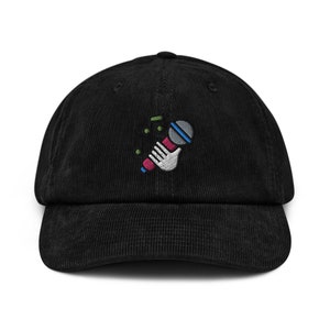 Karaoke Singer Corduroy Hat, Embroidered Karaoke Party Microphone Dad Baseball Cap Unisex Multiple Colors, Singing Music Lover Birthday Gift