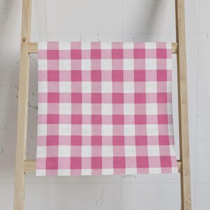 Essuie-mains vichy rose, décoration de cuisine de ferme, accessoires de maison rustiques, cadeau pour hôtesse, cadeau de douche nuptiale