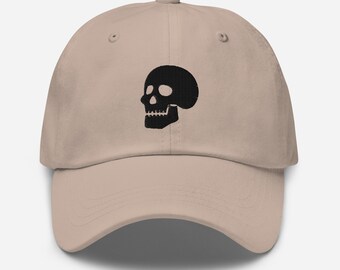 Men's Vintage Baseball Cap - Embroidered Pirate Skull, Washed Cotton, Adjustable Fit