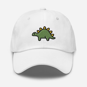 Stegosaur Dad Hat, Embroidered Hat Cute Dino, Baseball Cap - Unisex Adjustable Unstructured 6 Panel in Multiple Colors, Dinosaur Lover Gift