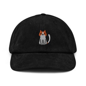 Tabby Kat Corduroy Hoed, Geborduurde Kat Vader Pet, Huisdier Borduurwerk Unisex Verstelbare 6 Panel Ongestructureerde Meerdere Kleuren, Kat Lover Geschenken