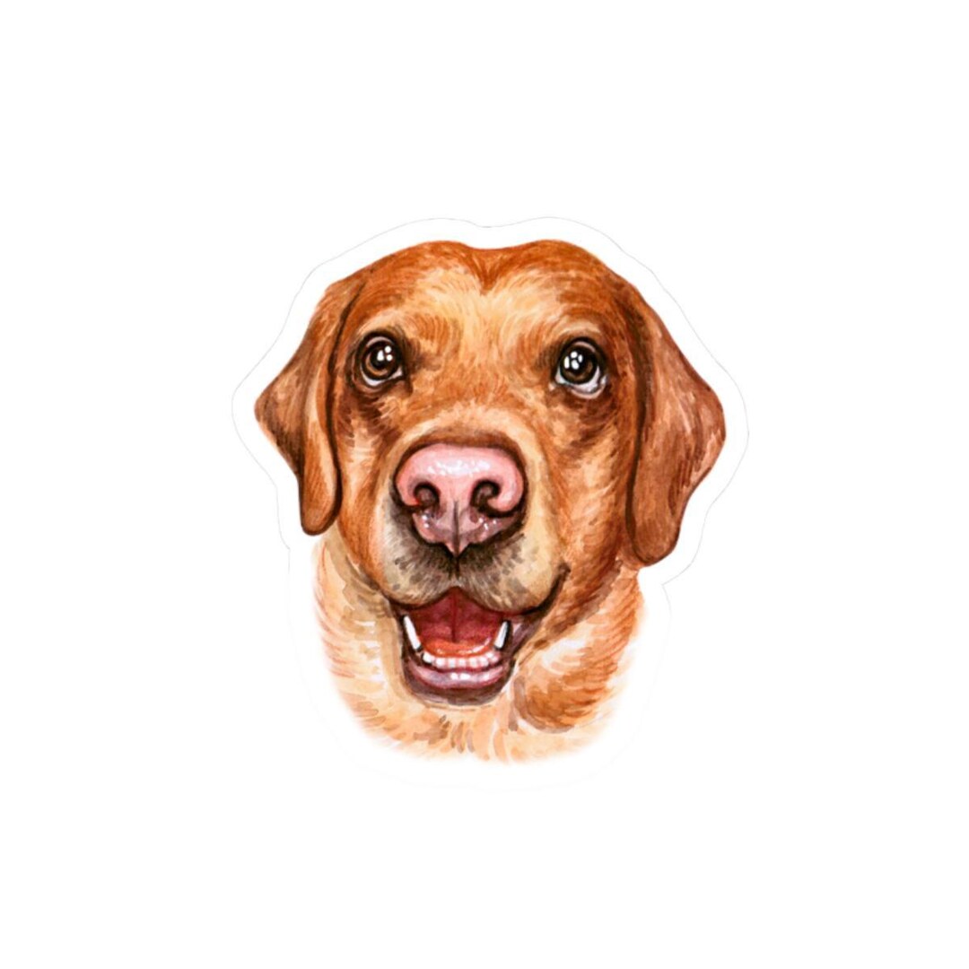 Red Lab Stickers Labrador Sticker, Golden Lab Decal, Dog Lover Gift, Watercolor Art ...