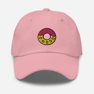 Cute Donut Dad Hat, Embroidered Doughnut Baseball Cap, Sweet Dad Cap Unisex Adjustable Unstructured in Multiple Colors, Kawaii Gift for Her