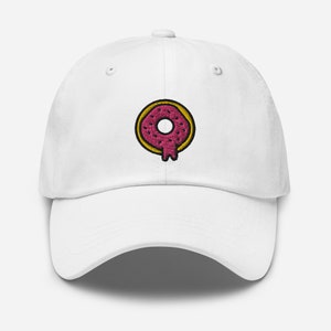 Cute Pink Donut Dad Hat, Embroidered Doughnut Baseball Cap, Sweet Dad Cap Unisex Adjustable Unstructured Multiple Colors, Donut Lover Gift