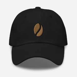 Coffee Bean Dad Hat, Embroidered Coffee Baseball Cap, Caffeine Dad Cap Unisex Adjustable Unstructured in Multiple Colors, Coffee Lover Gift