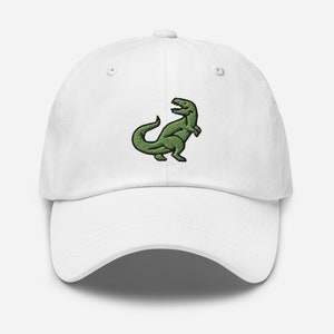 T-Rex Dinosaur Dad Hat, Embroidered Hat, Tyrannosaur Baseball Cap - Unisex Adjustable Unstructured 6 Panel Multiple Colors, Trex Dino Gift
