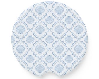 Seashell Pattern Car Coaster | Soapstone Round Drink Holder