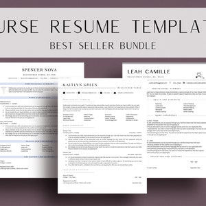 Verpleegkundige CV-sjabloonbundel ATS-vriendelijke RN-cv Verpleegkundige CV-sjabloon Medisch assistent CV-arts Nieuwe afgestudeerde verpleegkundige CV