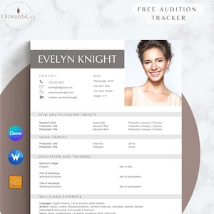 Resume for Actors Auditions CV Template MS Word Acting Same Size Headshots Mac Pages Editable Resume Actor 8x10 Canva Professional Actor