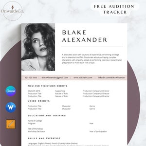 Actor Resume Template 8x10 for Auditions Dancer Resume Headshot Acting Resume Stylish Musical Theatre Resume 8x10 Kids Acting Resume