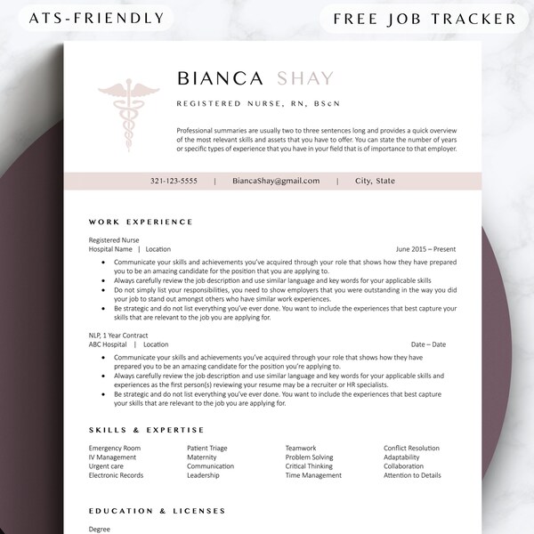 Medical Assistant Resume Template With Picture Etsy