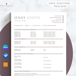 8x10 Actor Resume for Acting Resume Template Dancer Resume Canva Musical Theatre Industry Standard Actor Canva Resume Word Kids Acting Page