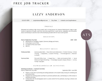 High School Student Resume Template College Entry Level Student Job Application Internship CV Format Student Academic Curriculum Vitae 2024