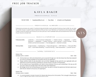 Corporate Resume Template Google Docs ATS Friendly Resume Word Entry Level Classic Clean Professional Resume Design Administrative Office CV