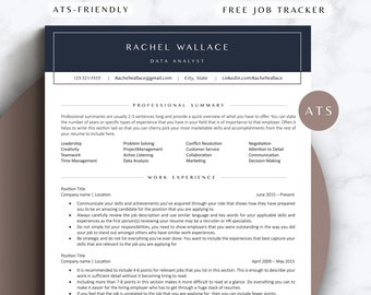 Data Analyst Resume Executive CV Template Data Science Resume Template Google Docs Corporate Job application Tech Developer ATS Friendly