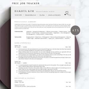 Professional Nursing Resume Template ATS Friendly Nurse CV Template ICU Nurse Resume Healthcare Job Application Toolkit Modern cv for nurses
