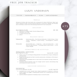 High School Student Resume Template College Entry Level Student Job Application Internship CV Format Student Academic Curriculum Vitae 2024