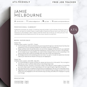 Modèle de CV convivial pour ATS professionnel propre Google Docs CV Pages Word Modèle de lettre de motivation CV moderne CV d'entreprise propre ATS