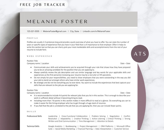 2025 ATS Friendly Modern Resume Template Google Docs Clean Word Resume ...