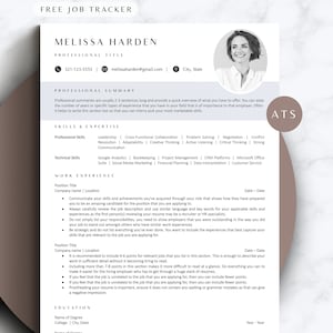 Currículum ATS con imagen Diseño CV clásico moderno ATS Amigable Currículum elegante cv Stilvolle Bewerbungsvorlage mit Bild Elegante Lebenslauf